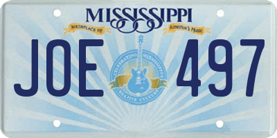 MS license plate JOE497