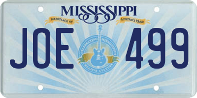 MS license plate JOE499