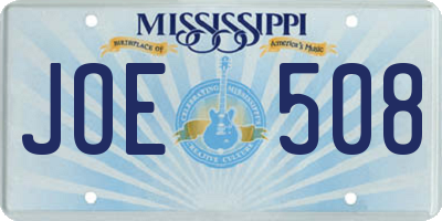 MS license plate JOE508