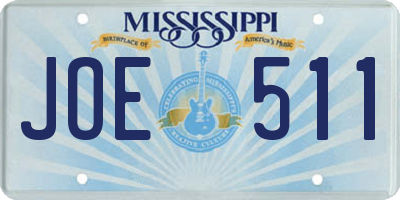 MS license plate JOE511