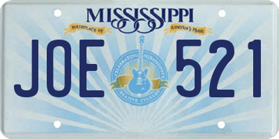 MS license plate JOE521