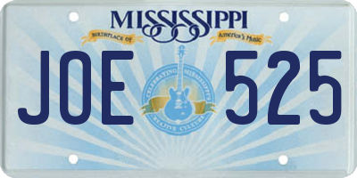 MS license plate JOE525