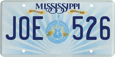 MS license plate JOE526