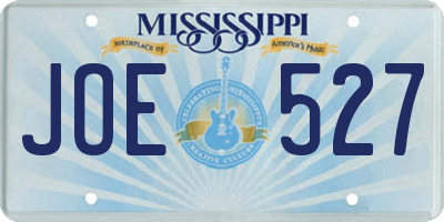MS license plate JOE527
