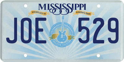 MS license plate JOE529