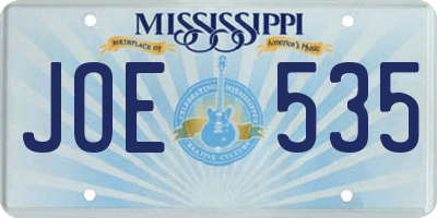 MS license plate JOE535
