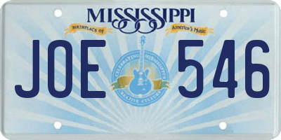 MS license plate JOE546