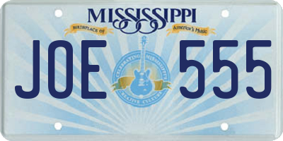 MS license plate JOE555