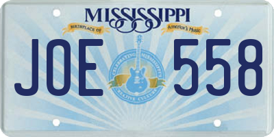 MS license plate JOE558