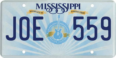 MS license plate JOE559