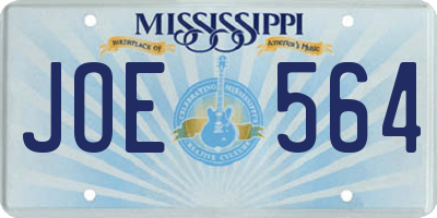 MS license plate JOE564