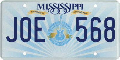 MS license plate JOE568