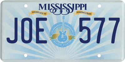 MS license plate JOE577