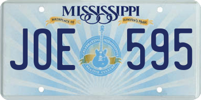 MS license plate JOE595