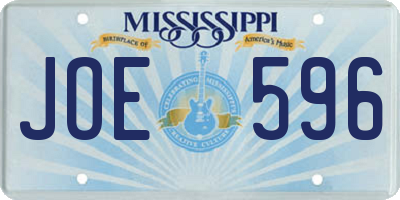 MS license plate JOE596
