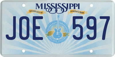 MS license plate JOE597