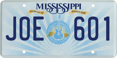 MS license plate JOE601