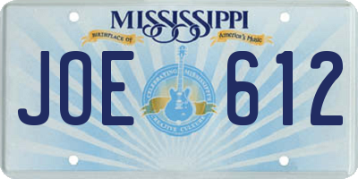 MS license plate JOE612