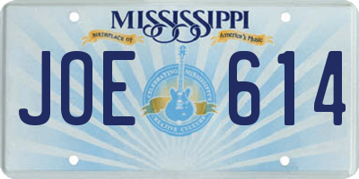 MS license plate JOE614
