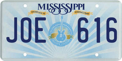 MS license plate JOE616