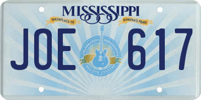 MS license plate JOE617