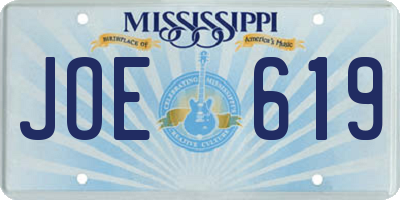 MS license plate JOE619