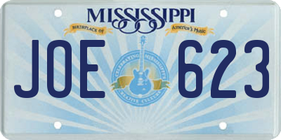 MS license plate JOE623