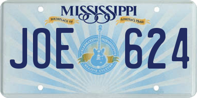 MS license plate JOE624