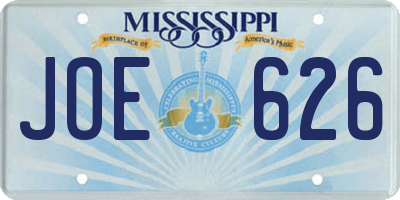 MS license plate JOE626