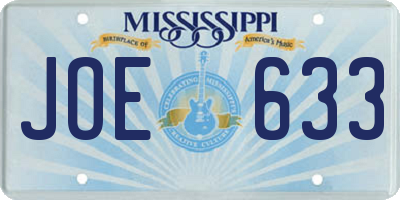 MS license plate JOE633