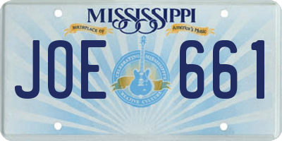 MS license plate JOE661