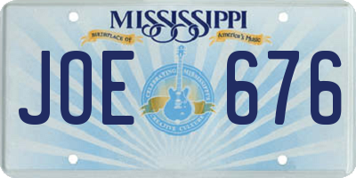 MS license plate JOE676