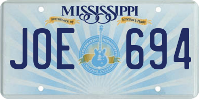 MS license plate JOE694