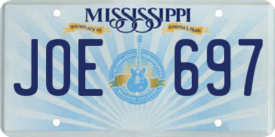 MS license plate JOE697