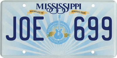 MS license plate JOE699