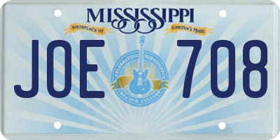 MS license plate JOE708