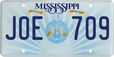 MS license plate JOE709