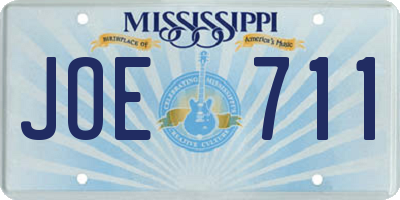 MS license plate JOE711