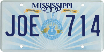 MS license plate JOE714