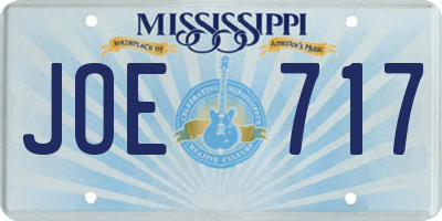 MS license plate JOE717