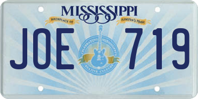 MS license plate JOE719