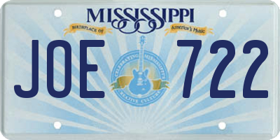 MS license plate JOE722