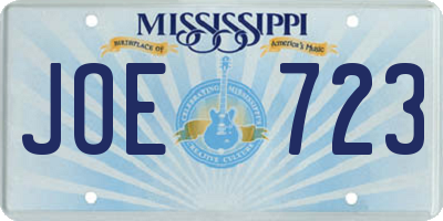 MS license plate JOE723