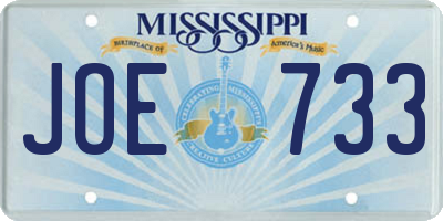 MS license plate JOE733