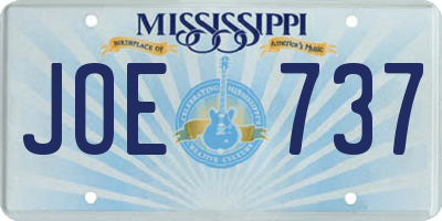 MS license plate JOE737