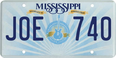 MS license plate JOE740