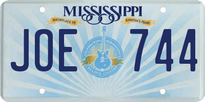 MS license plate JOE744