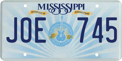 MS license plate JOE745