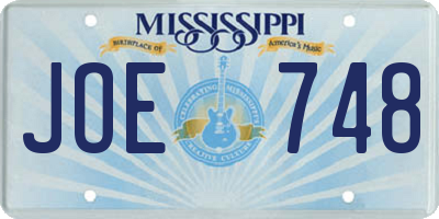 MS license plate JOE748