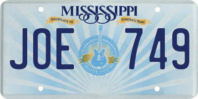 MS license plate JOE749